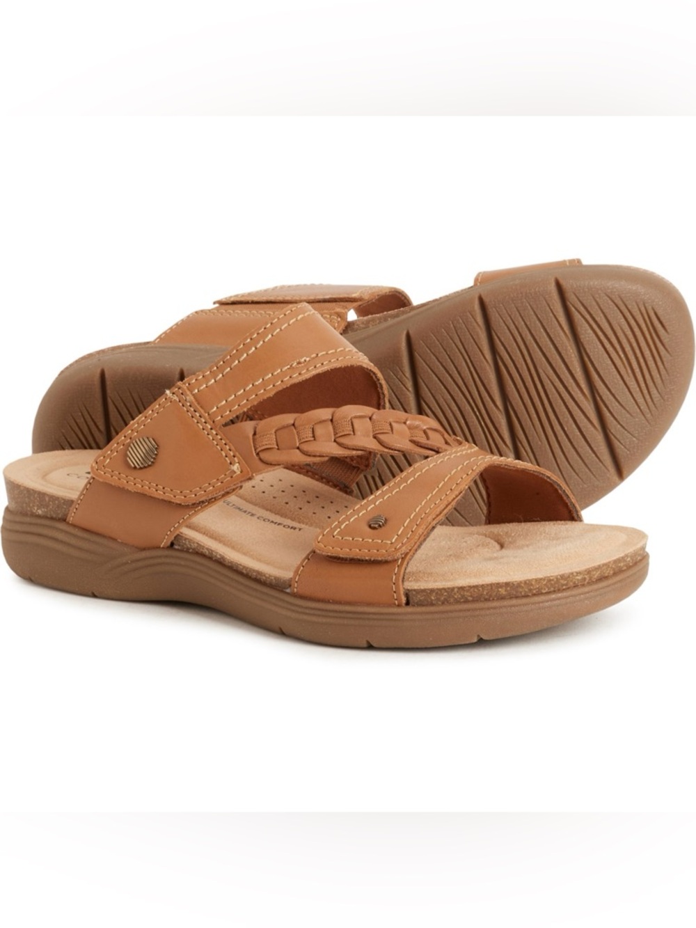 Clarks Women's April Raelyn Slip On Flat Sandals size 7.5M